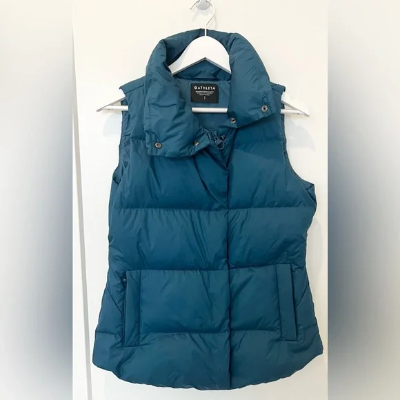 Athleta Downtown Puffer Vest Sardinia Blue Women's Size Small - Picture 1 of 10